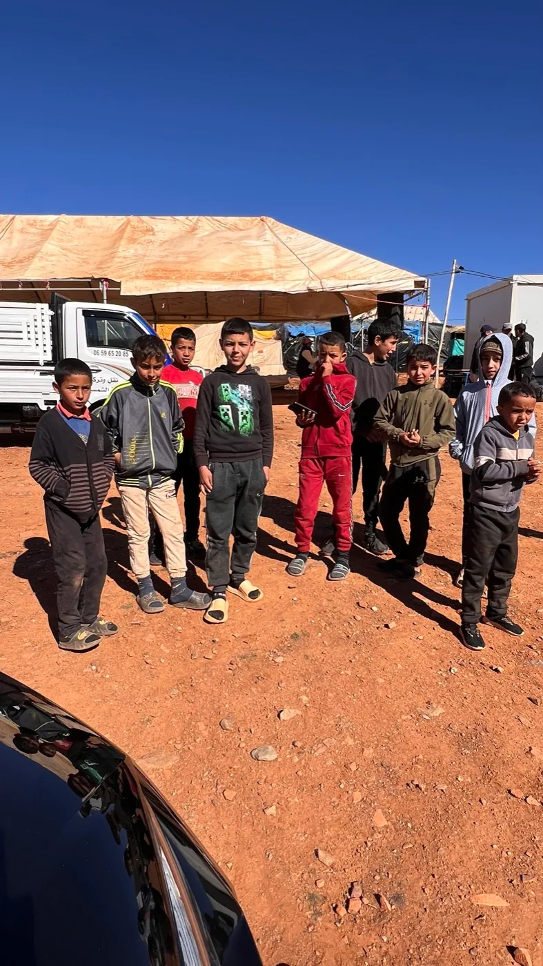 Children gather during School Aid's January 2025 return to Azgour